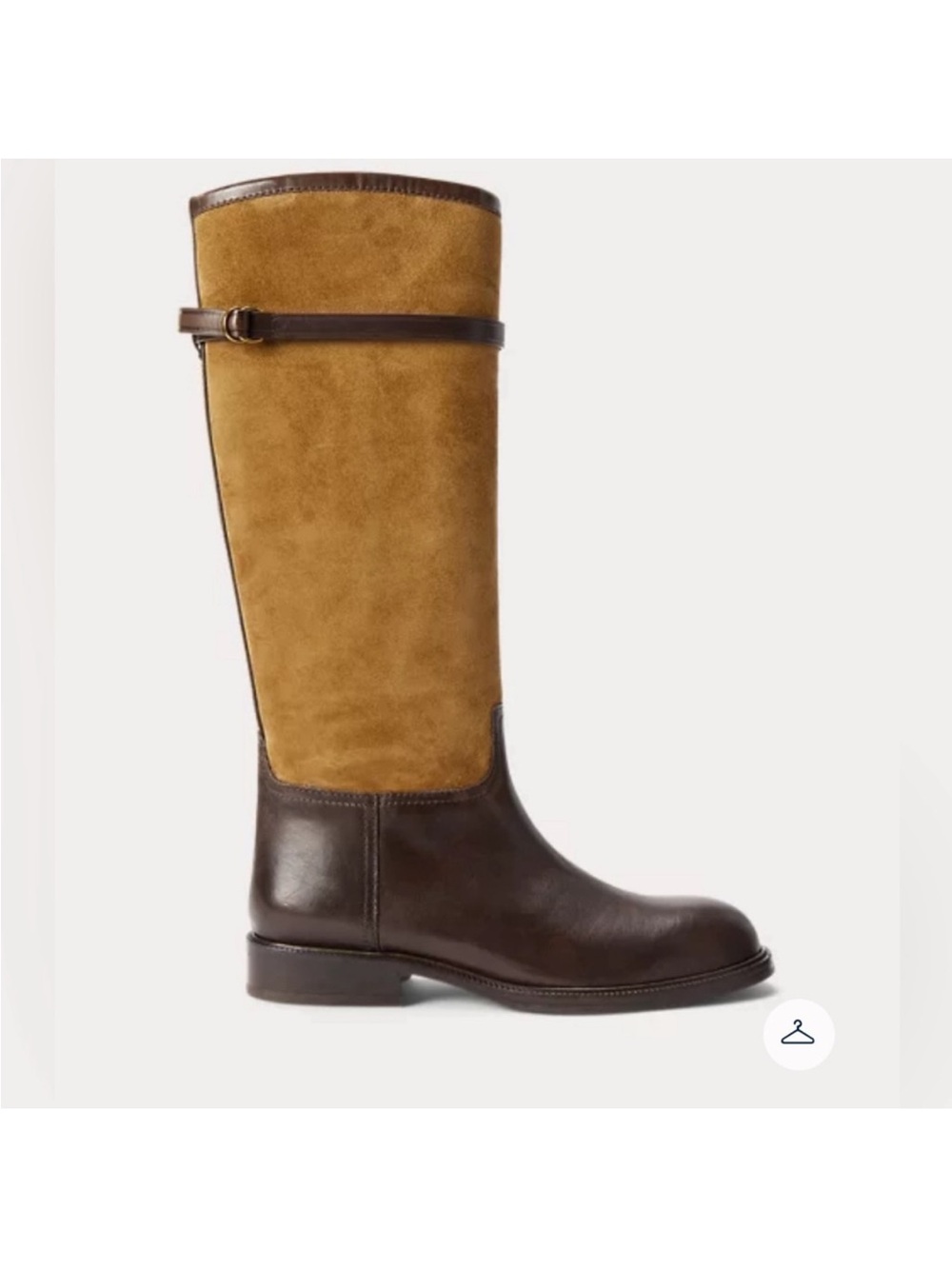 Polo Ralph Lauren Tall Two-Tone Leather & Suede Riding Boots - Brown/Tan - BNWT!